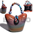 collectible handcarved laminated acacia  wood handbag /