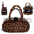 collectible handcarved laminated acacia wood handbag  /