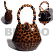 collectible handcarved laminated acacia  wood handbag