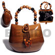 Handmade collectible handcarved laminated acacia wood handbag  / Acacia Bags