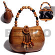 collectible handcarved laminated acacia  wood handbag