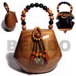 collectible handcarved laminated acacia  wood handbag