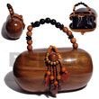 collectible handcarved laminated acacia  wood handbag /
