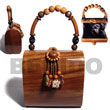 collectible handcarved laminated acacia  wood handbag /