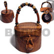 collectible handcarved laminated acacia  wood handbag /