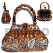 collectible handcarved laminated acacia  wood handbag /