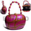 collectible handcarved laminated acacia wood handbag  /