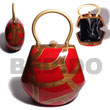 collectible handcarved laminated acacia  wood handbag