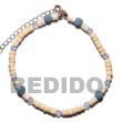 Handmade coco, shell, limestone handmade anklets Anklets