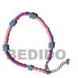 Handmade coco heishe with limestone hand-made anklets Anklets