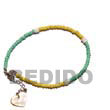 natural made mother of pearl heart design anklet