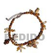 shell with wood beads anklet