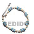 white rose shell with beads anklet