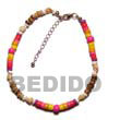 coco heishe anklets with nassa and white shells