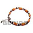 ethnic orange buri natural seed anklet