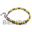 ethnic yellow buri natural seed anklets