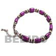 ethnic lavender buri natural seed anklet