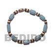 Handmade light blue  buri seeds natural bracelets Seed Bracelets
