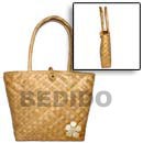 pandan sofia bags w/ hammershell flower accent