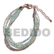 3 pcs 6 rows aqua blue/clear multi layered