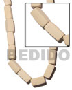 3 Beads Strands of nat. white wood rectangular