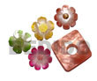 5 pcs. colored hammershell pendants