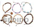 handcrafted natural made anklets 6 pcs