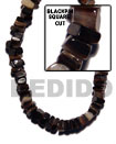 Handmade Black Pen Square Cut Shell Beads Shell Beads