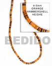 orange hammer shell beads shells strands or necklace
