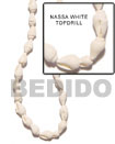 nassa white shell topdrill in strands or necklaces
