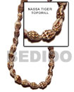 nassa tiger shell topdrill in strands or necklace