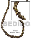 green mongo shell in beads strands or necklace