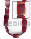 red horn flat square beads