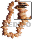 orange frog shell sidedrill in beads strands or
