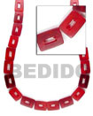 red rectangular beads