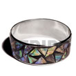 Handmade laminated inlaid crazy cut paua stainless bangle