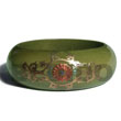 Early Spring Tone Wood Bangles with Embossed Metallic