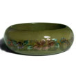 Early Spring Tone wood Bangle with Embossed Metallic Hand Painti