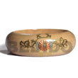 Natural White Wooden Bangle with Clear Protective Topcoat Emboss