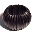 elastic black  natural white wood bangle