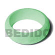 nat. white wood in pastel green rounded wood  bangles ht= 1 inc