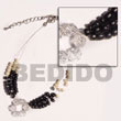 Handmade floating 2-3mm coco Pokalet.black w/ acrylic crystals Coco Bracelets
