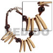 Handmade bleached coco indian stick & wood beads on Coco Bracelets