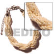 12 rows creme twisted glass beads