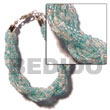 Handmade 12 rows aqua blue twisted glass beads Glass Beads Bracelets