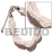 Handmade 12 rows white twisted glass beads Glass Beads Bracelets
