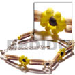2 rows sig-id wood tube w/ yellow/bleached white