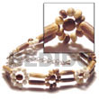 2 rows sig-id wood tube w/ bleached/tiger/nat. brown