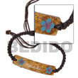 Handmade macramie natural  coco id bracelet w/ painted Macrame Bracelets