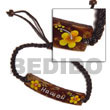 Handmade macramie nat. brown  coco id bracelet w/ Macrame Bracelets